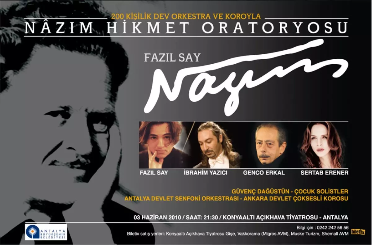 Fazıl Say ‘Nâzım Oratoryosu’ Antalya’da