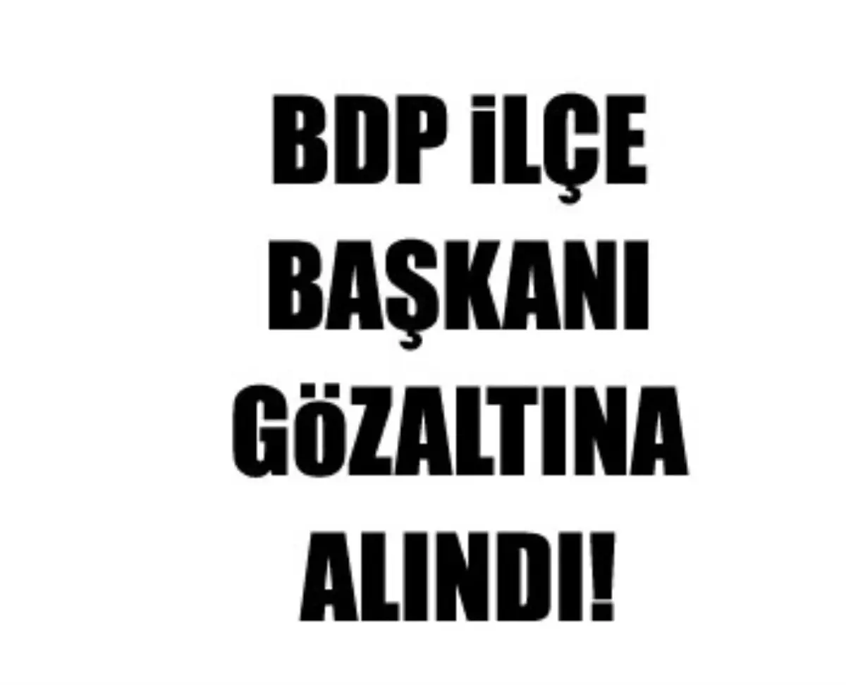 Kck Operasyonu Kapsamında Bdp İlçe Başkanı Gözaltına Alındı