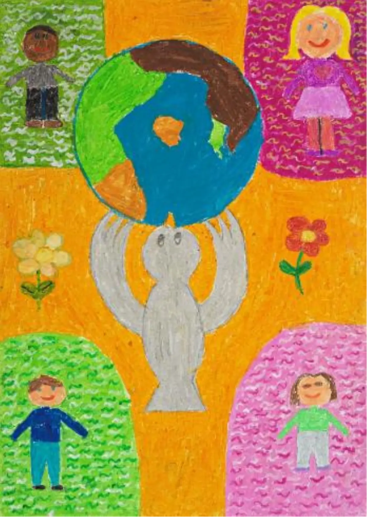 Dünya Minik Ellerin Çizgileriyle Resme Dönüştü