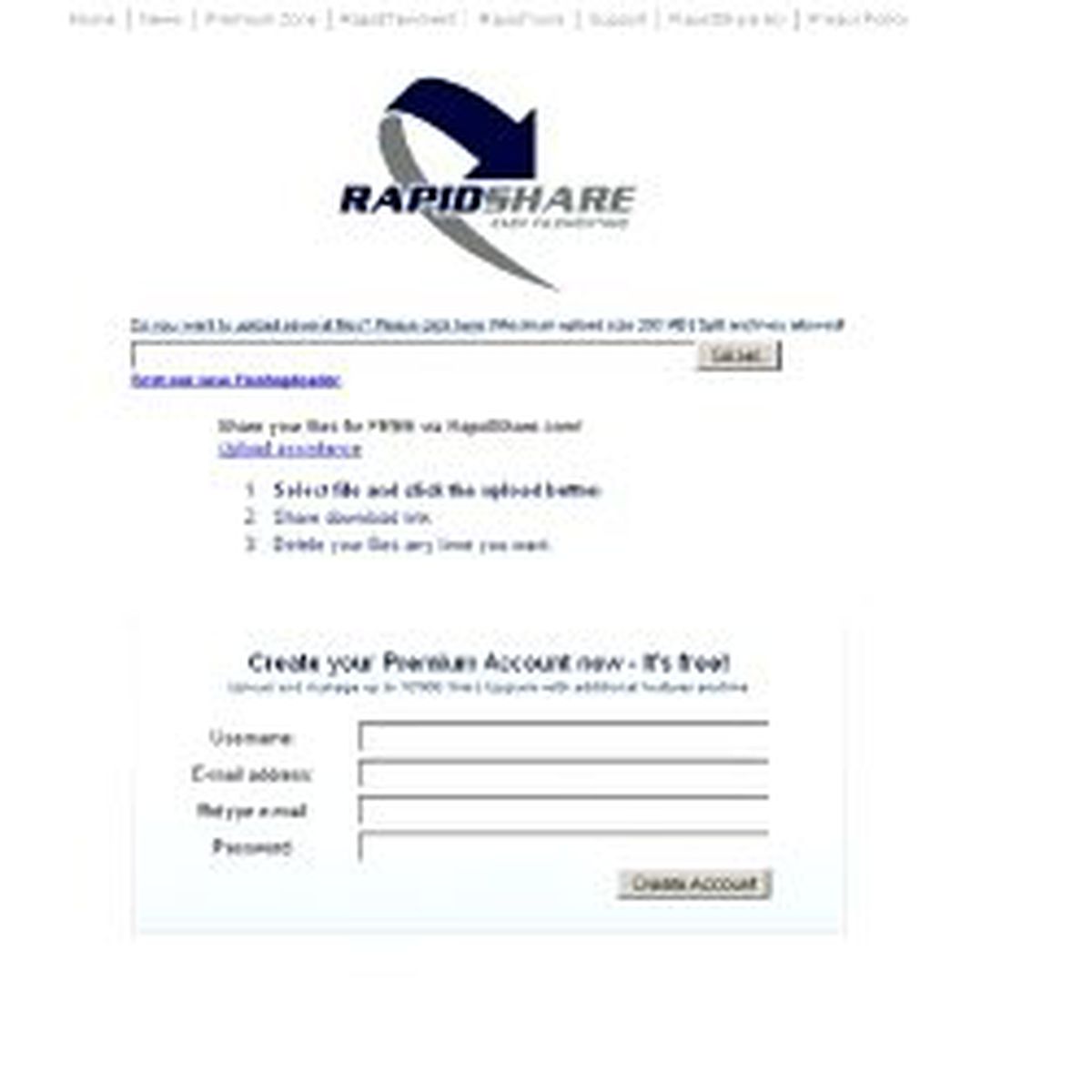 Rapidshare\'den Ücretsiz Hesap Tuzağı