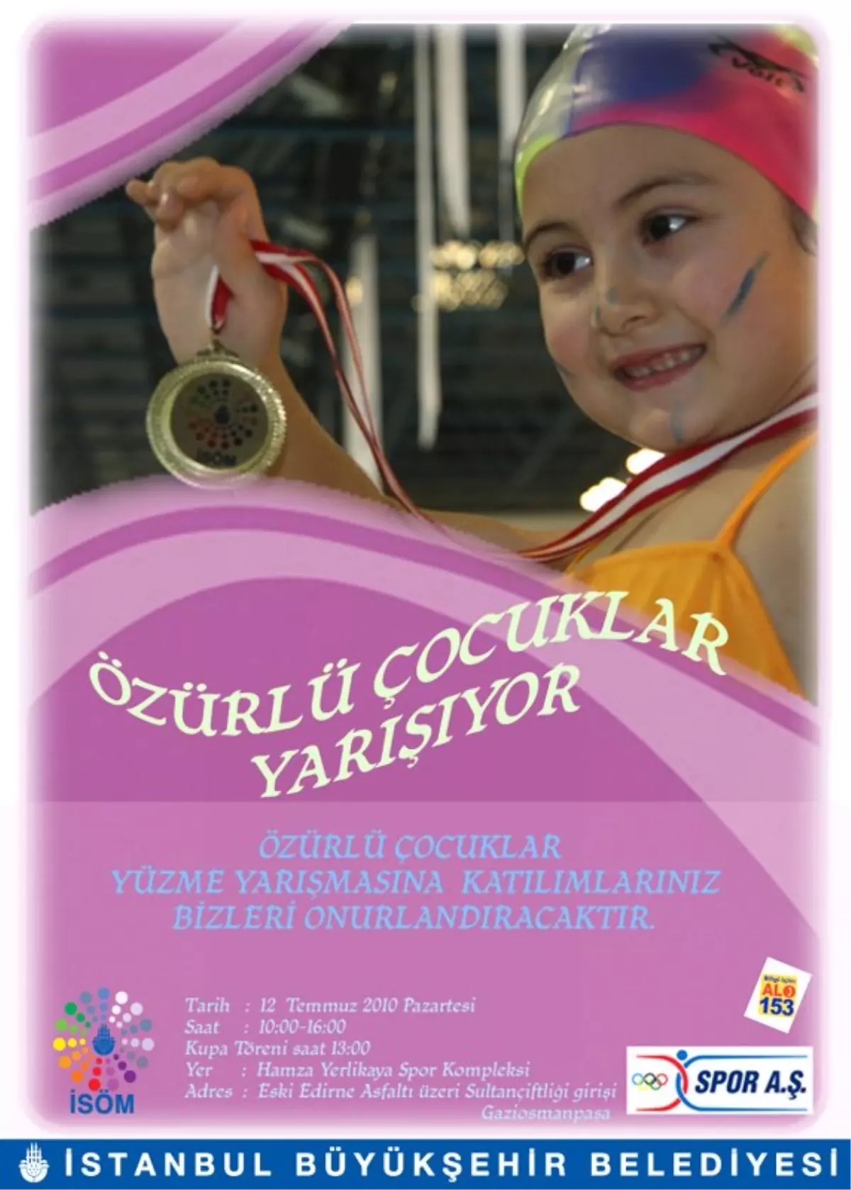 Özürlü 300 Çocuk Yüzme Yarışmasında