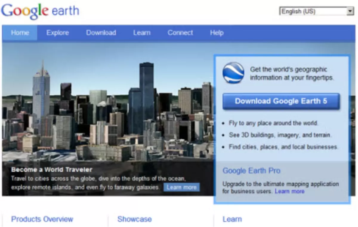 Google Earth\'ün Kendi Sitesi de Var!