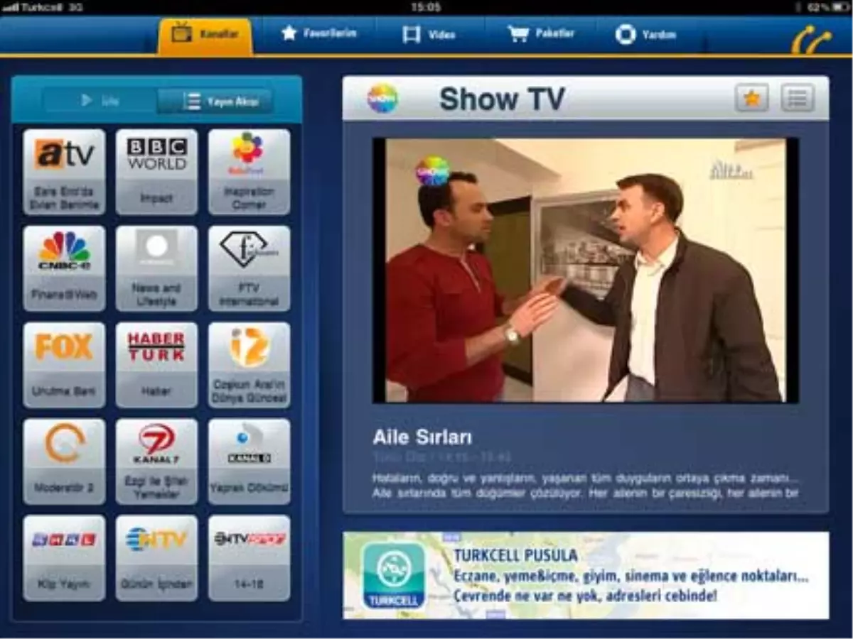İpad, Turkcell ile Televizyon Oldu
