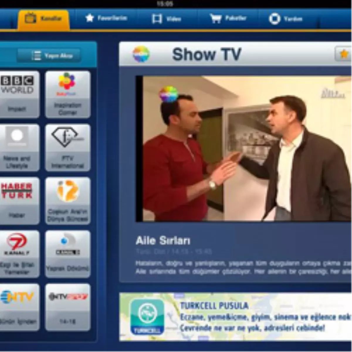 Turkcell ile MobilTV Uygulaması iPad\'de