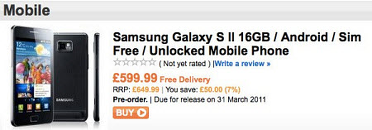 Galaxy S Iı Nin İlk Fiyatları Biraz 'pahalı'!