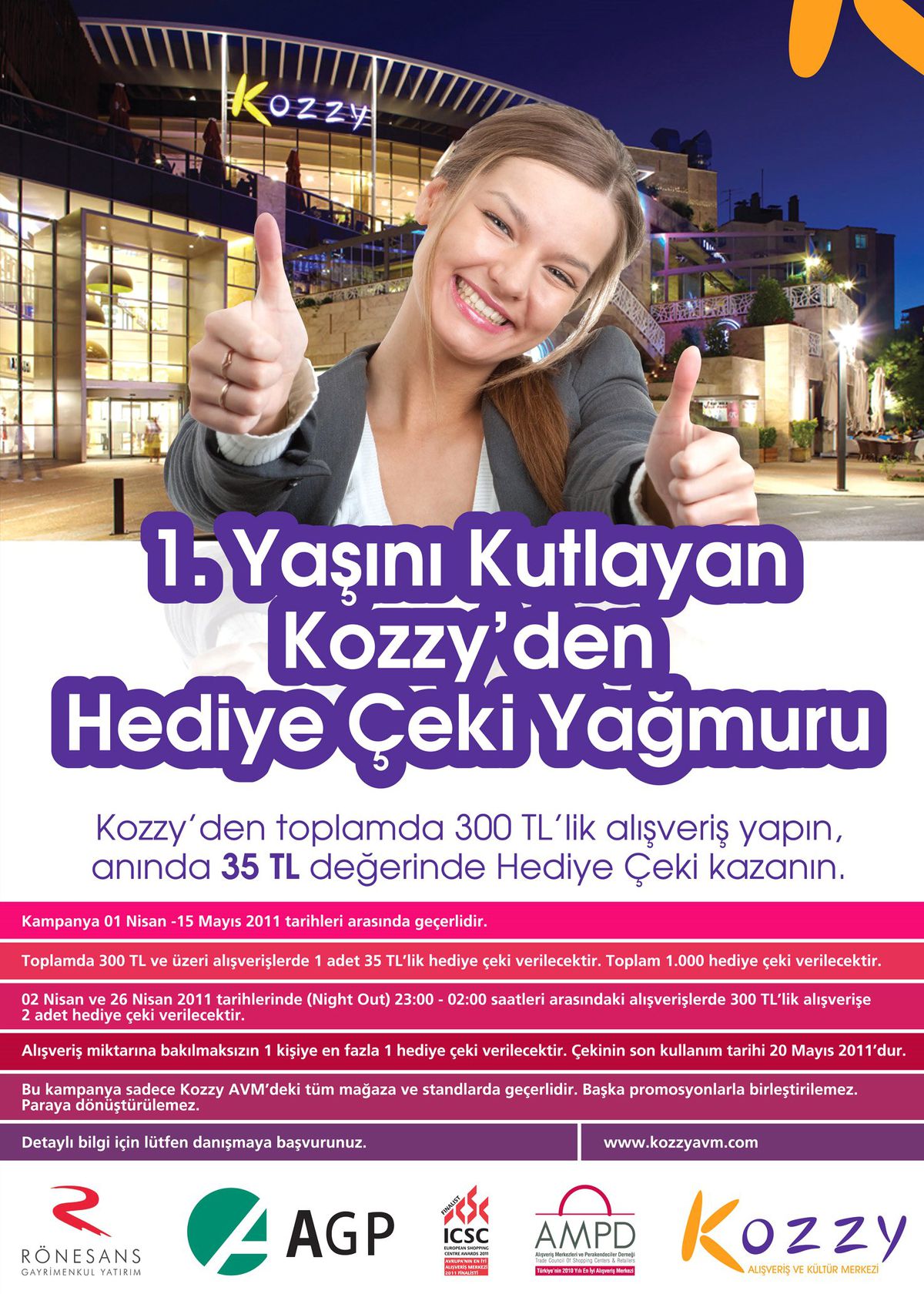 Alışverişin Merkezi Kozzy’de 1000 Adet Çek Hediye !