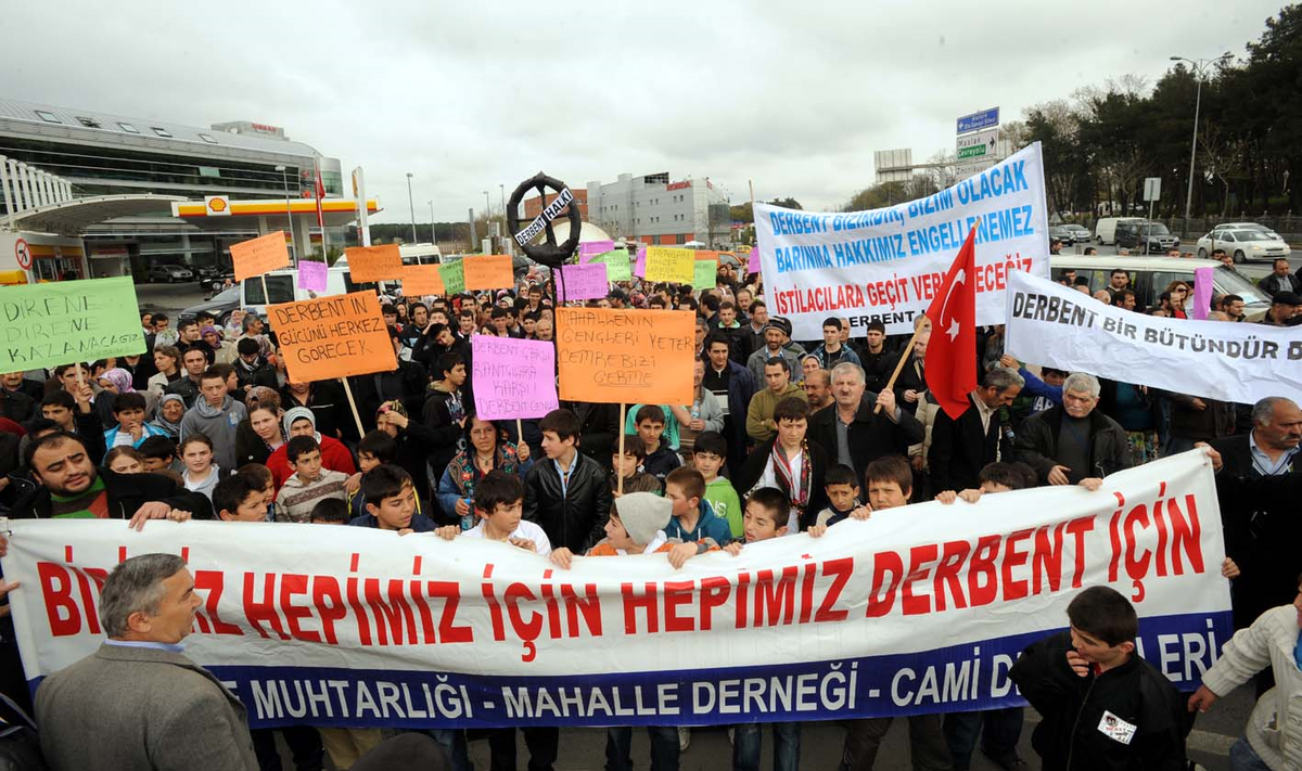 Derbentliler'den 'Mahalleyi Boşaltmayacağız' Protestosu