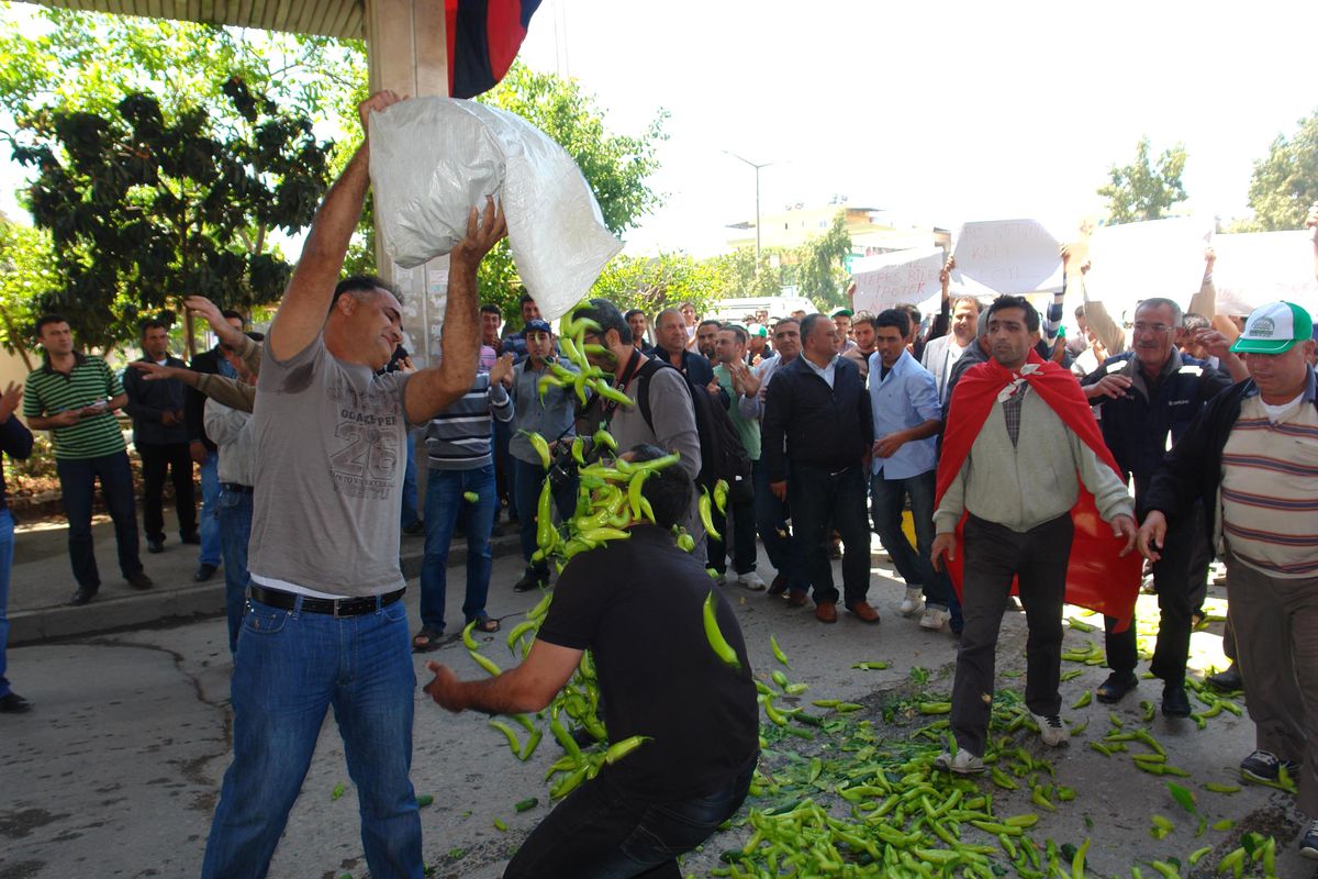 Üreticiler, Çiftçiler Günü'nde Yola Biber Döktü