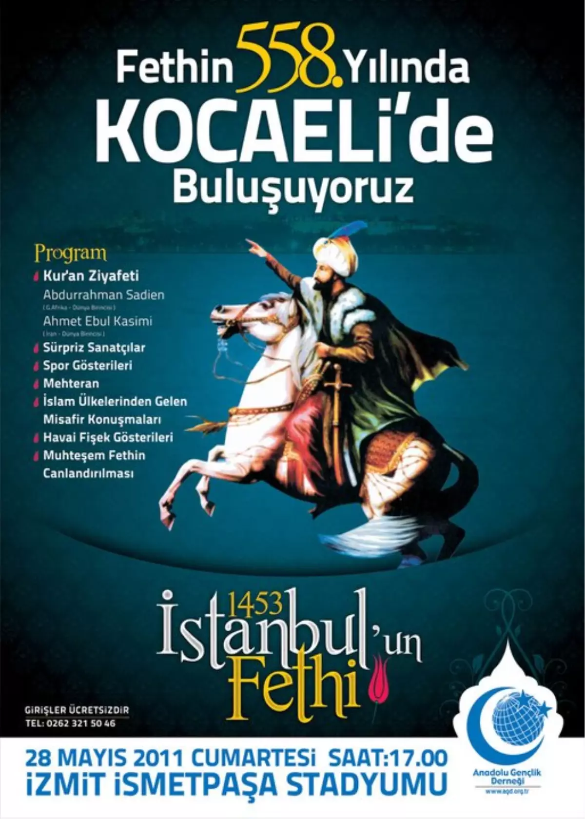 İstanbul\'un Fethi\'nin 558\'inci Yıldönümü Kocaeli\'nde Kutlanacak