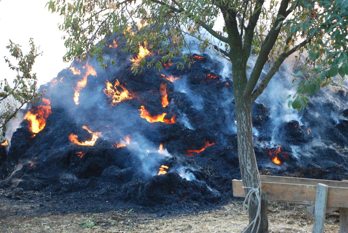 Çiftlikteki Yangında 10 Bin Liralık Saman Kül Oldu