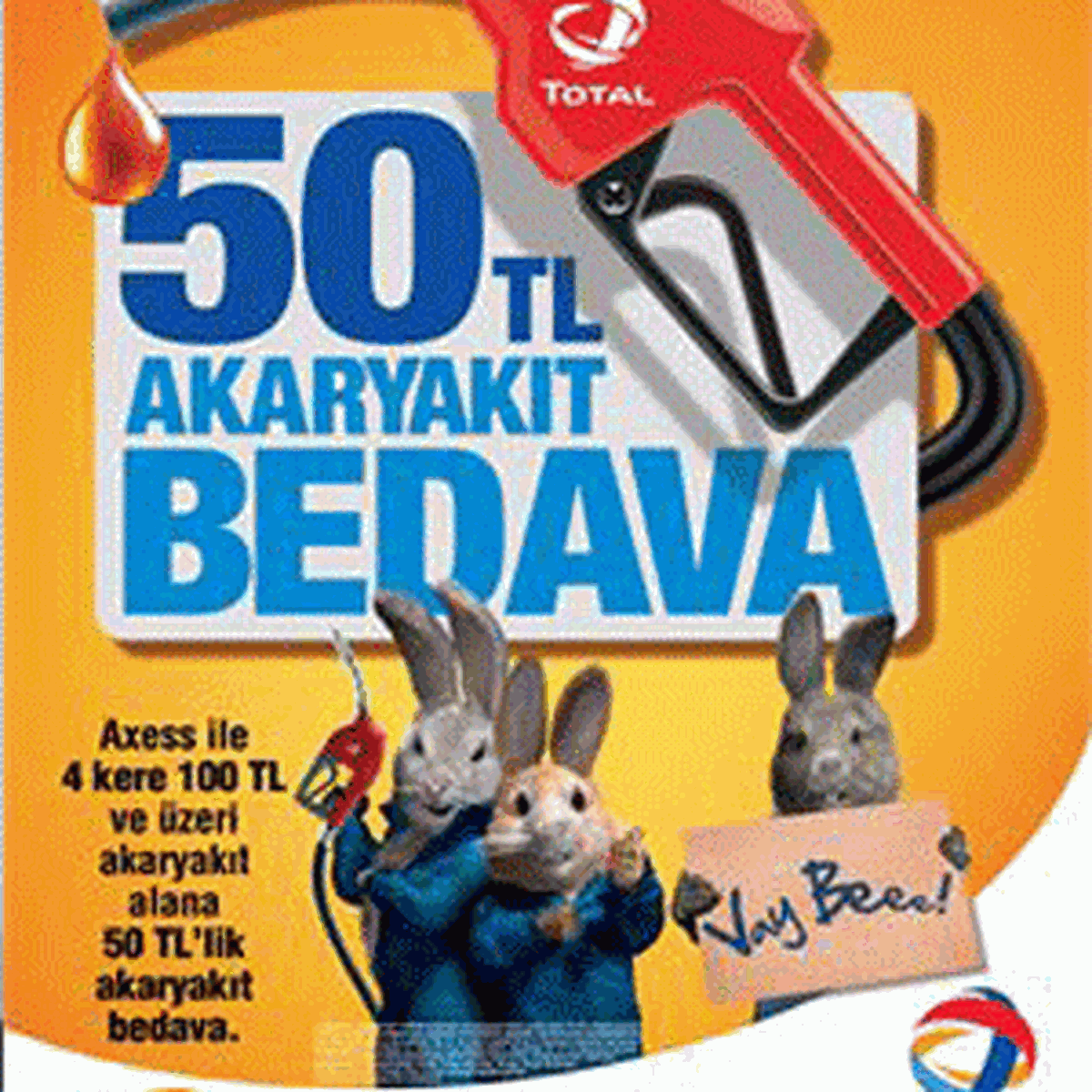 Total'den Axess'le 50 TL Akaryakıt Hediye