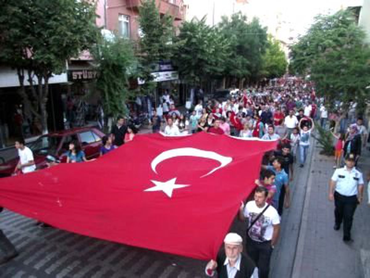 Çan'da Terör Protestosu