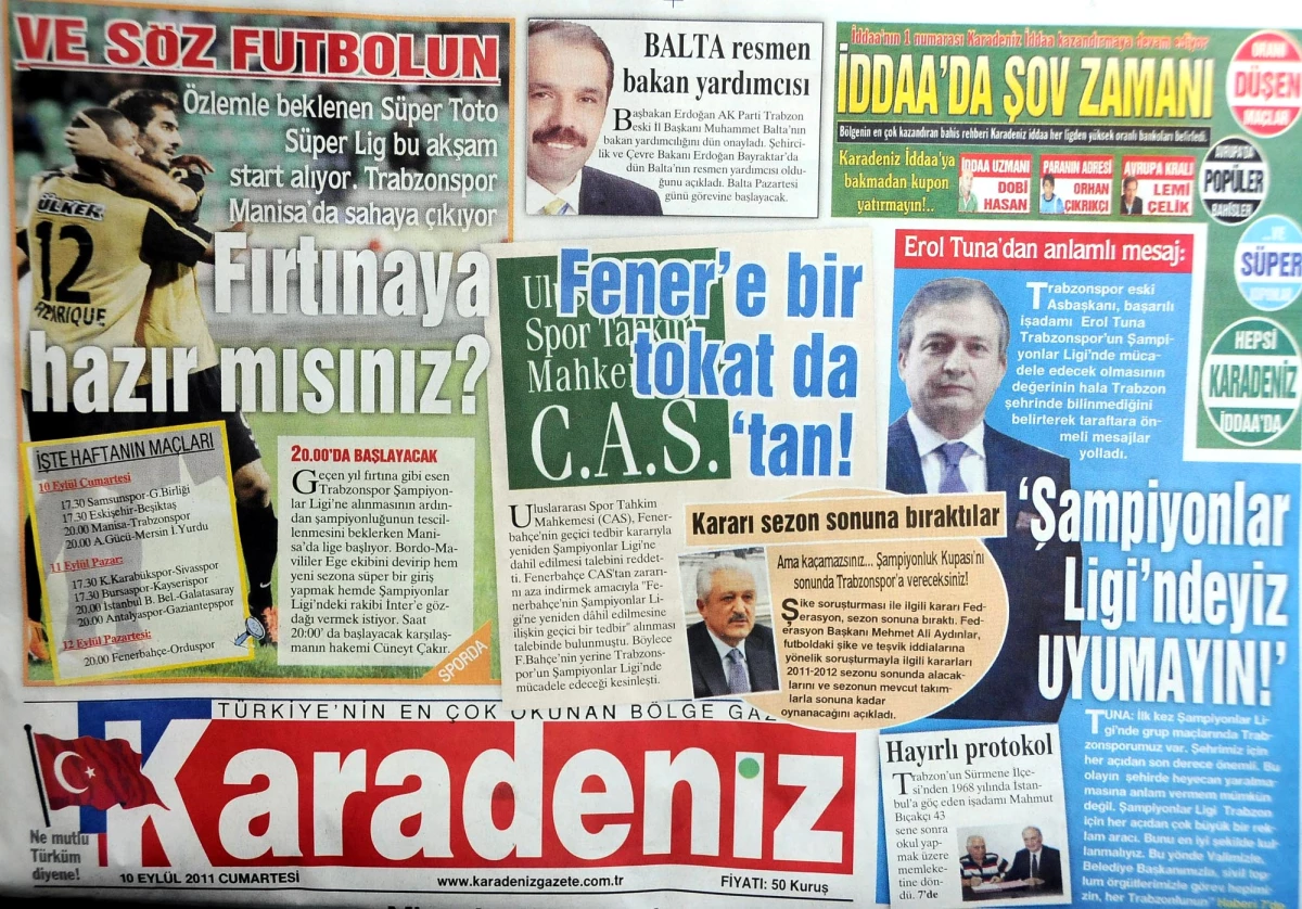 Trabzon\'da Yayınlanan Yerel Gazetelerden Aydınlar\'a Tepki, Cas\'a Övgü