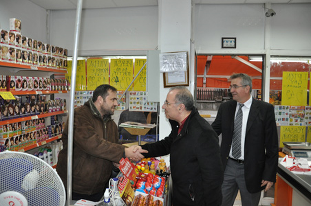 Çelebi ve Mevlüt Aslanoğlu'ndan Esnaf Ziyareti
