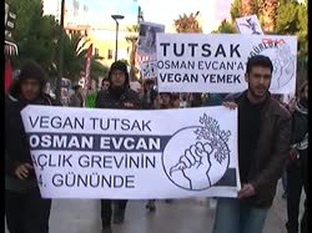 Vegan Tutuklu Osman Evcan'a Destek Yürüyüşü