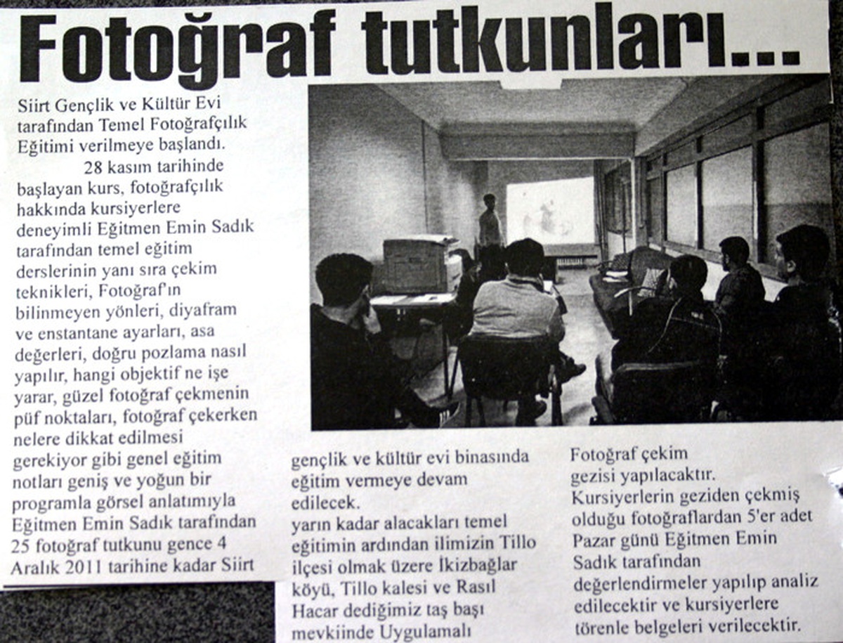 Siirt Gençlik Evi Temel Fotoğrafçı​lık Eğitimi Kursu Verdi