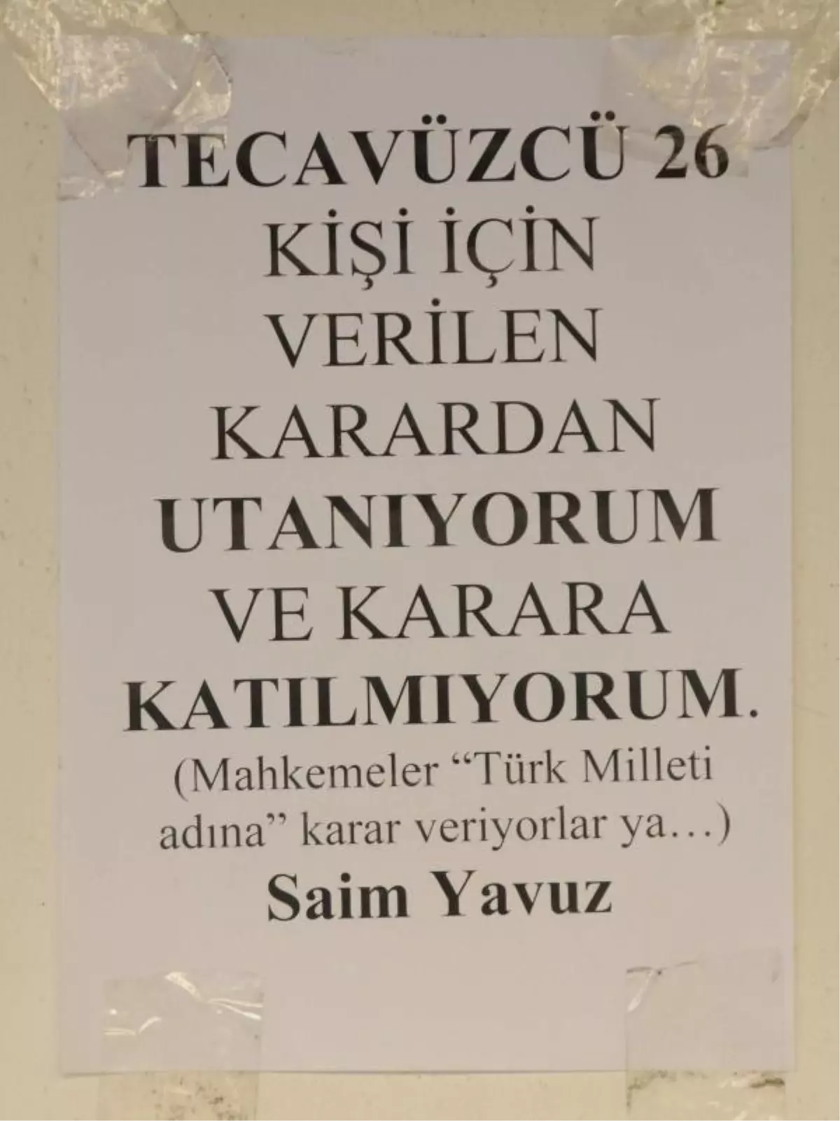 N.Ç. Kararına Tek Kişilik Protesto
