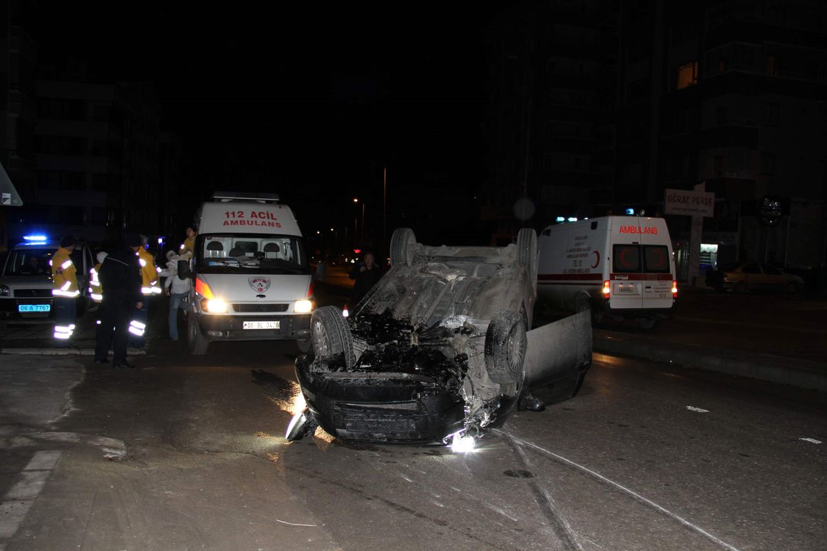 Başkentte Otomobil Takla Attı: 2 Yaralı