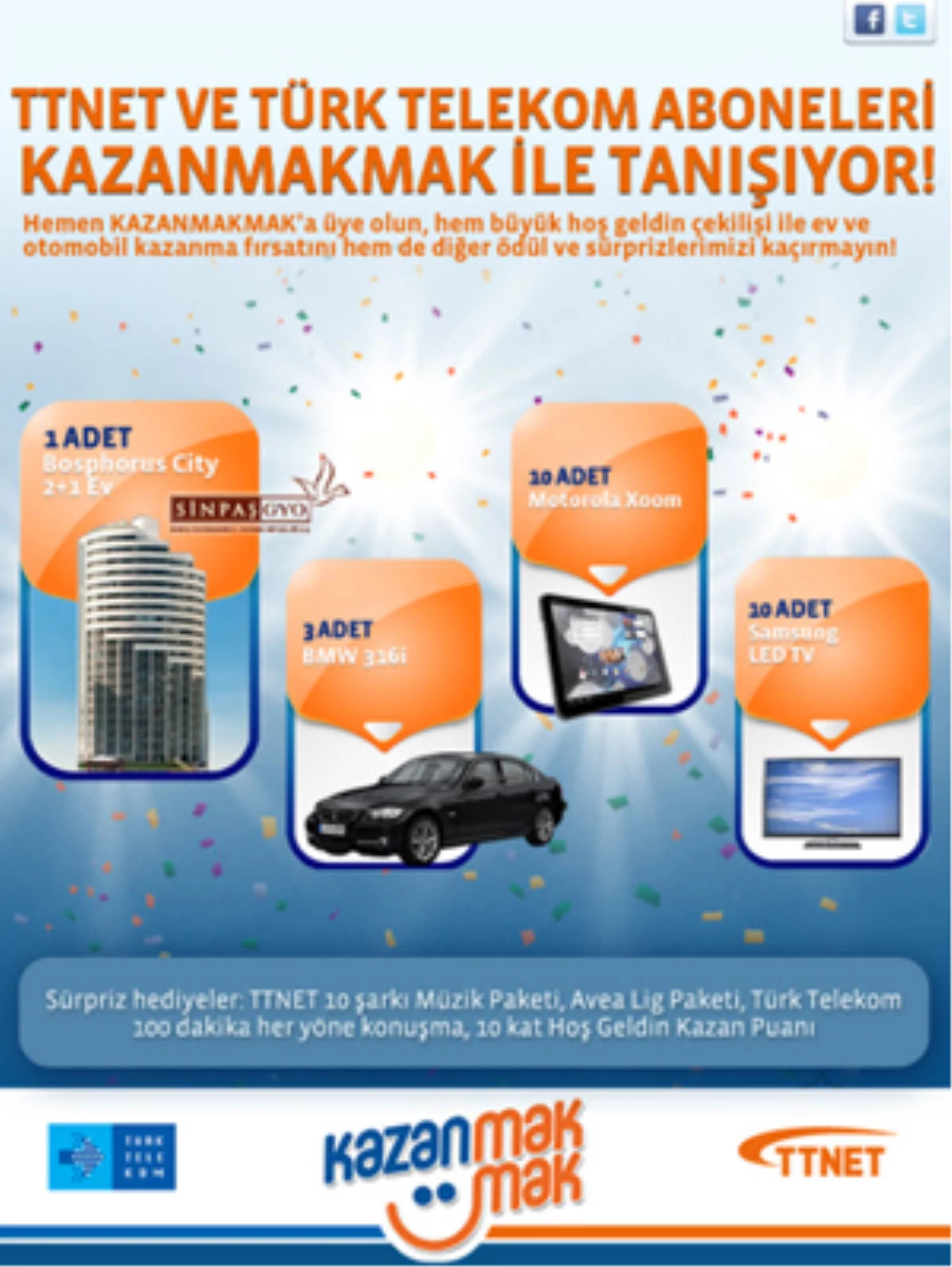 Türk Telekom ve TTNET\'ten KAZANMAKMAK
