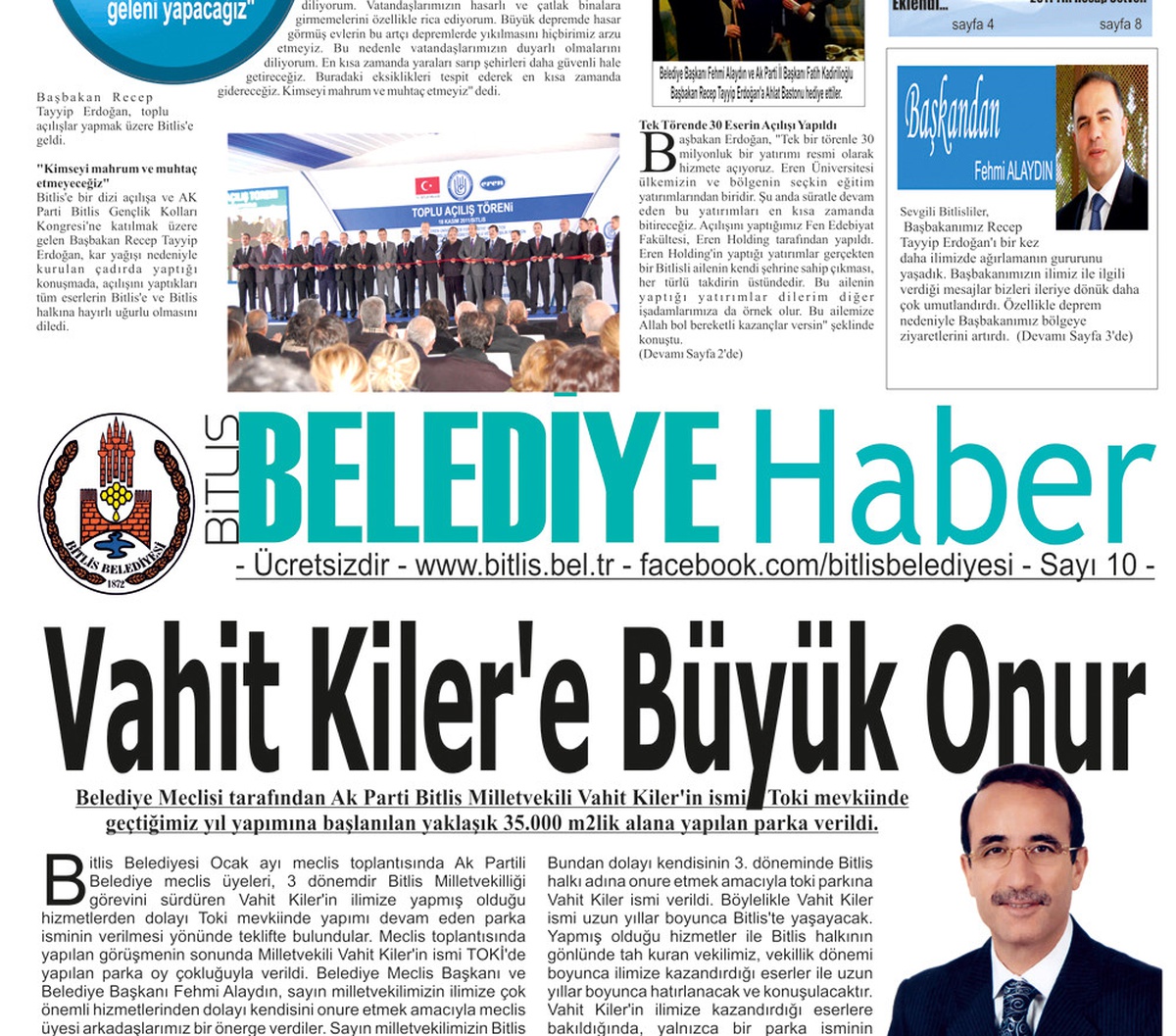 Belediye Haber Gazetesinin 10\'uncu Sayısı Çıktı
