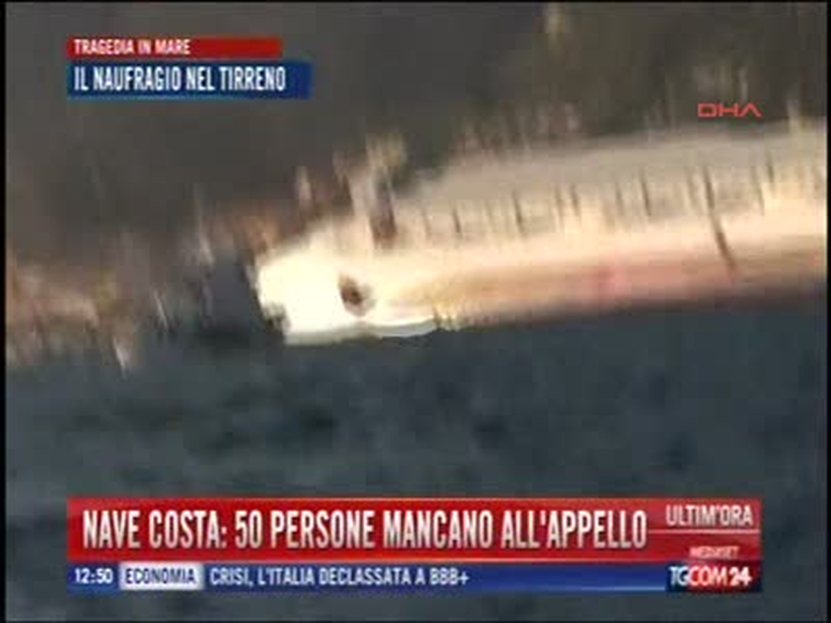 Ek İtalya\'da Kaza Yapan Geminin Gündüz Görüntüleri