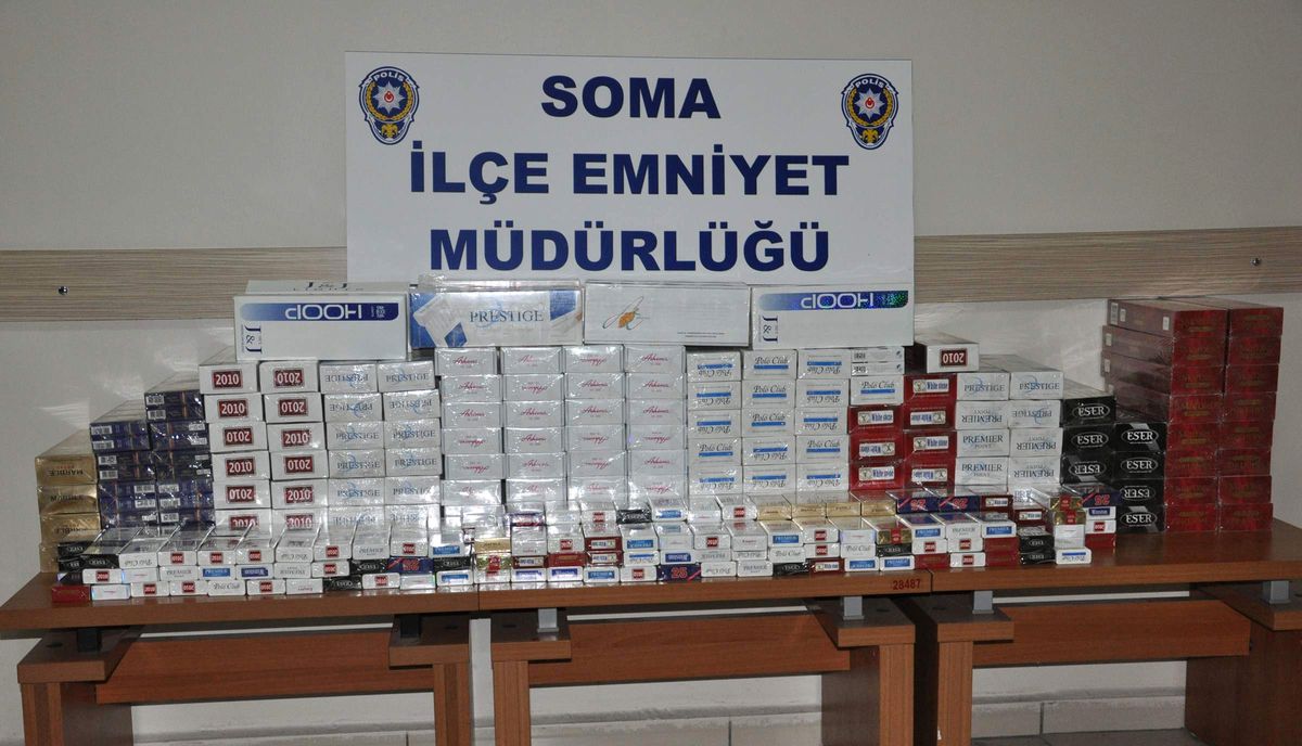 Soma\'da Kaçak Sigara Ele Geçirildi