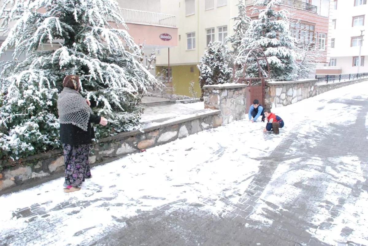 Kar Heyecanı Torunları ile Babaannelerini Sokağa Attı