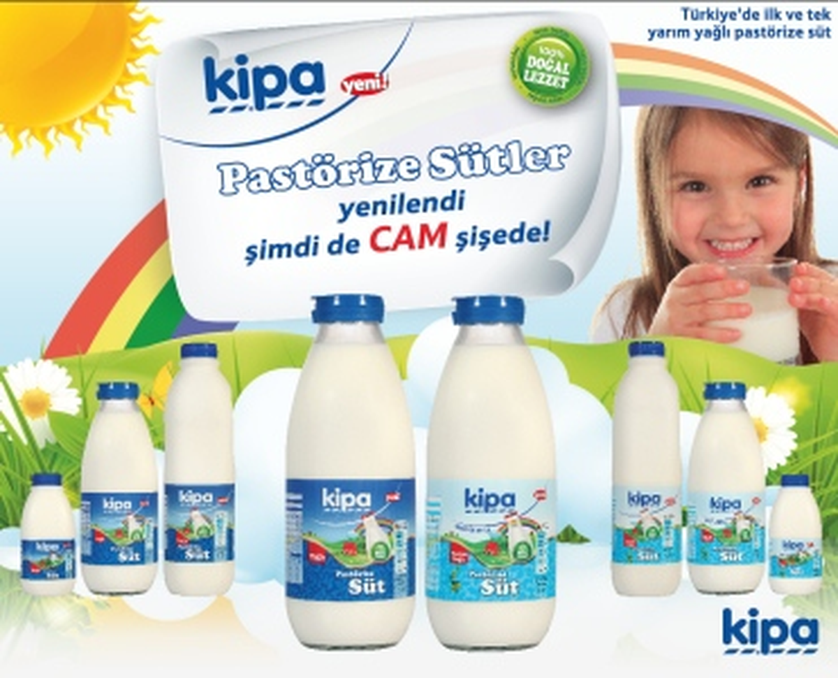 Kipa\'dan Cam Şişede Vitamin Yüklü Süt