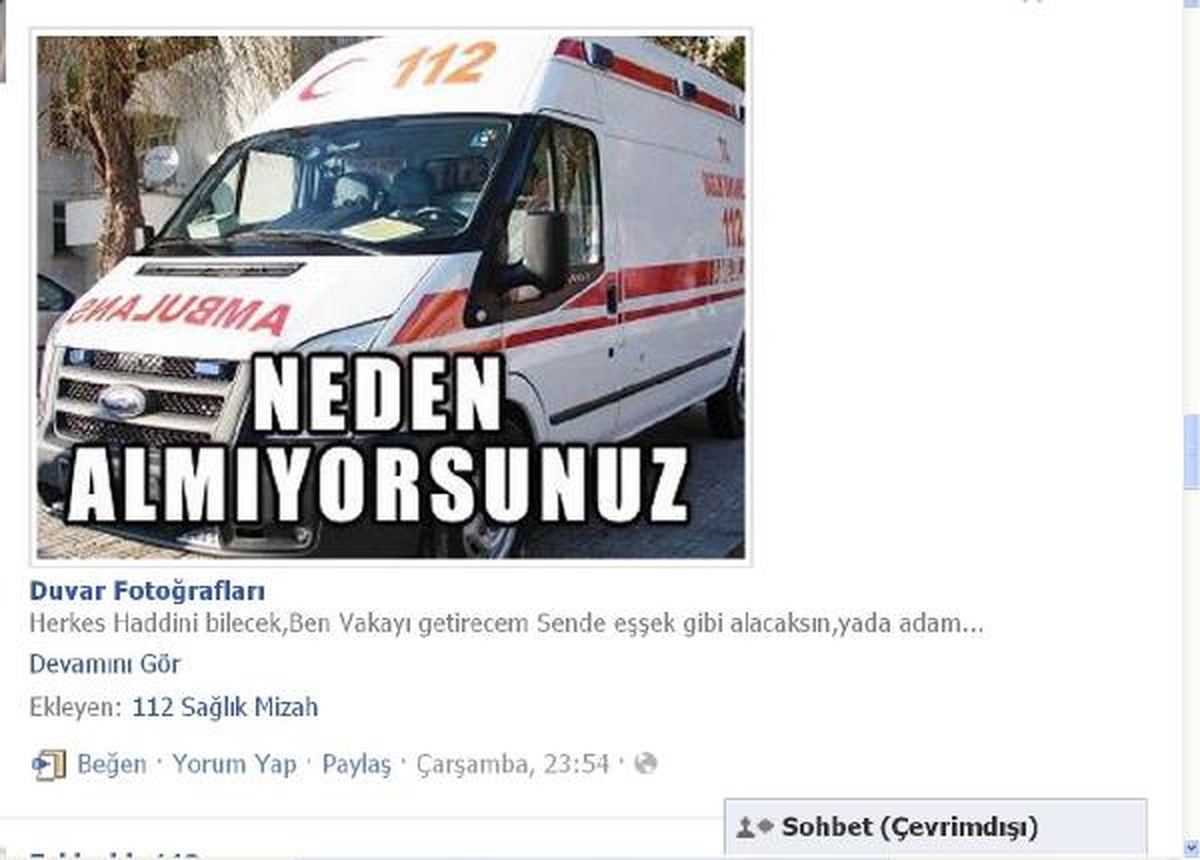 Facebook\'ta Doktorların Hasta Taşıma Kavgası
