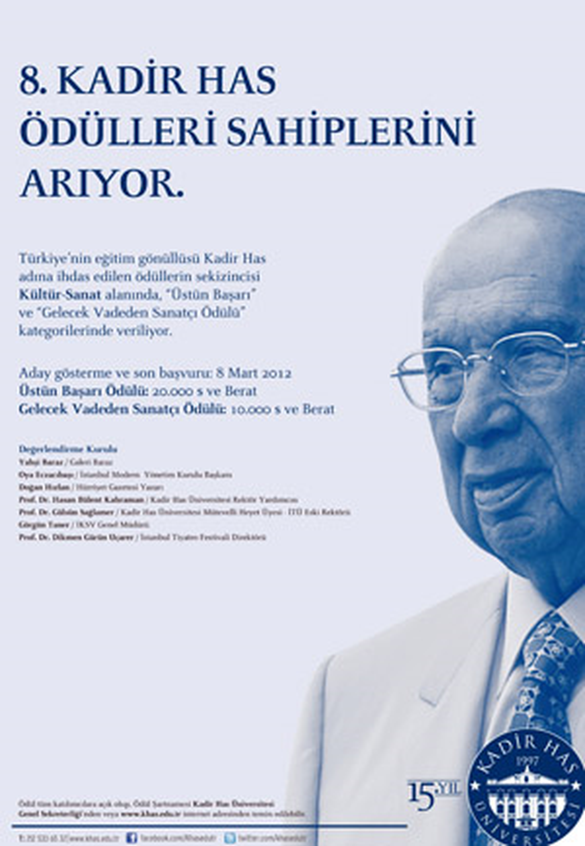 8. Kadir Has Ödülleri Sahiplerini Arıyor