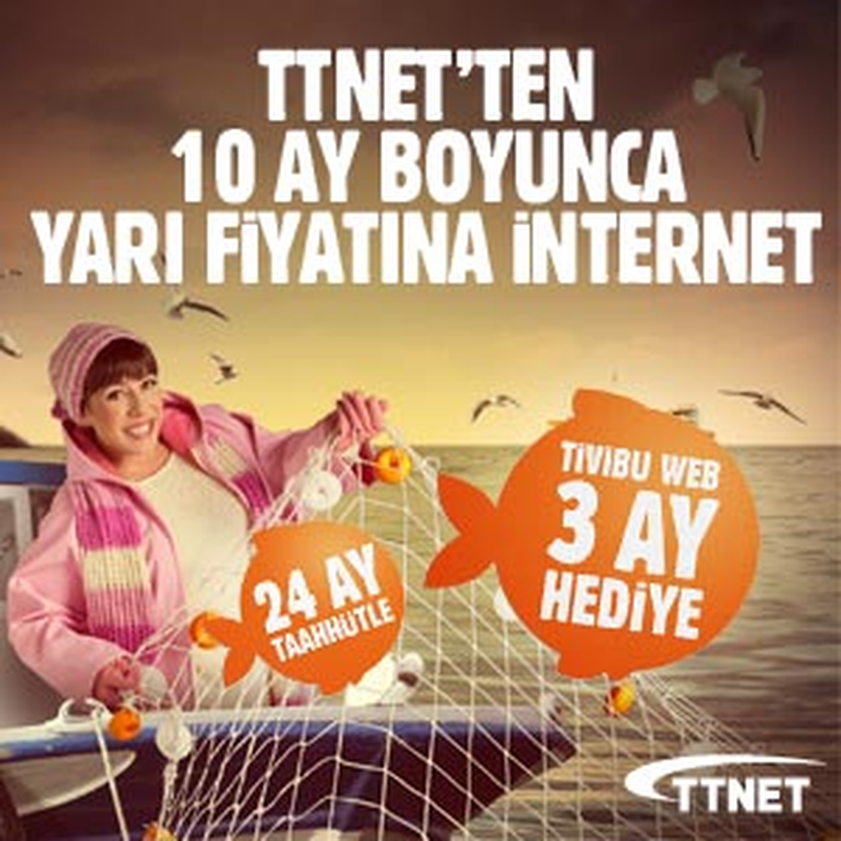 TTNET\'TEN 10 AY BOYUNCA YARI FİYATINA İNTERNET