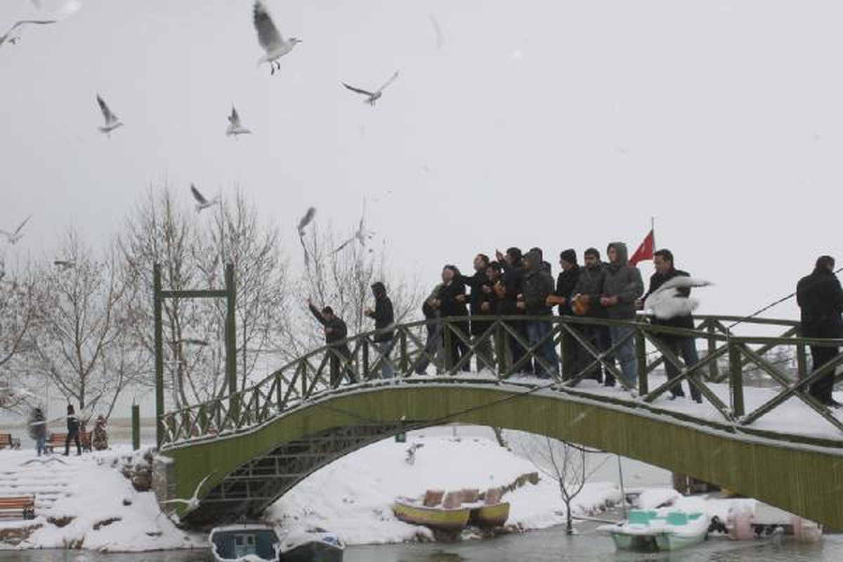 Kaymakam ve Belediye Başkanı, Beyşehir Gölü'nde Aç Kalan Kuşlara Ekmek Attı