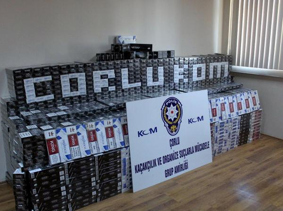 Çorlu'da Geçen Yıl 250 Bin Paket Sigara Ele Geçirildi