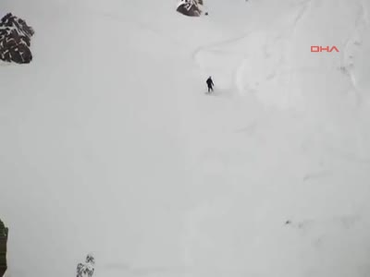 Kayakçı Çığ ile Sürüklendi... O Anlar Kamerada