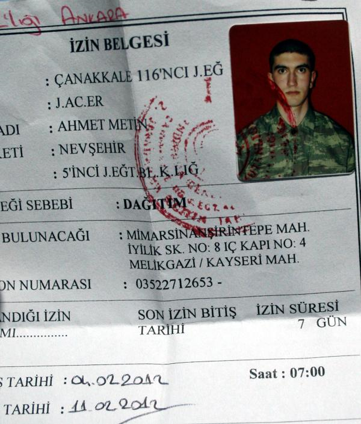 Dağıtım İznindeki Er Kazada Öldü