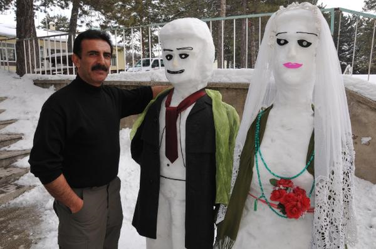 Sevgililer Günü'ne Özel Kardan Gelin- Damat