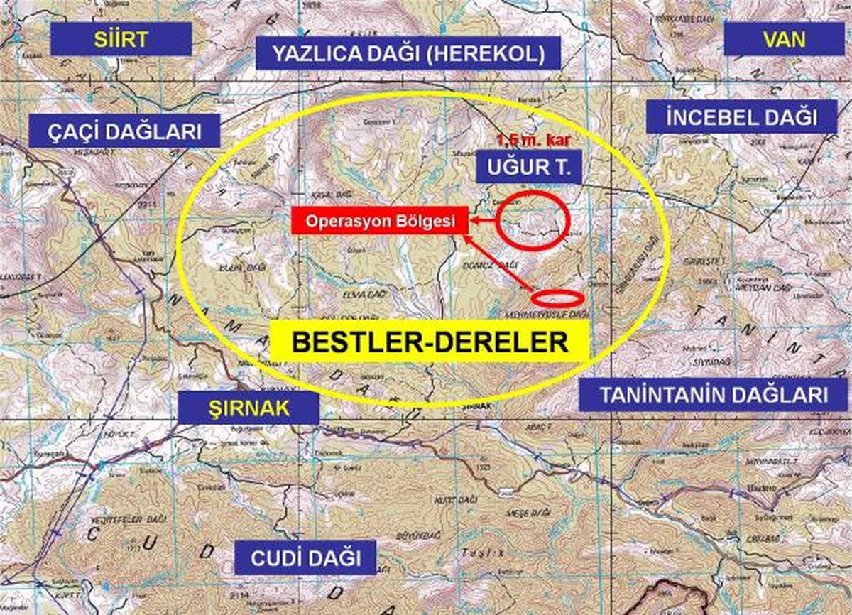 Mehmetçik'ten Uludere'de 1,5 Metre Kar Üzerinde 15 Teröristi Ölü Ele Geçirdiği Operasyon