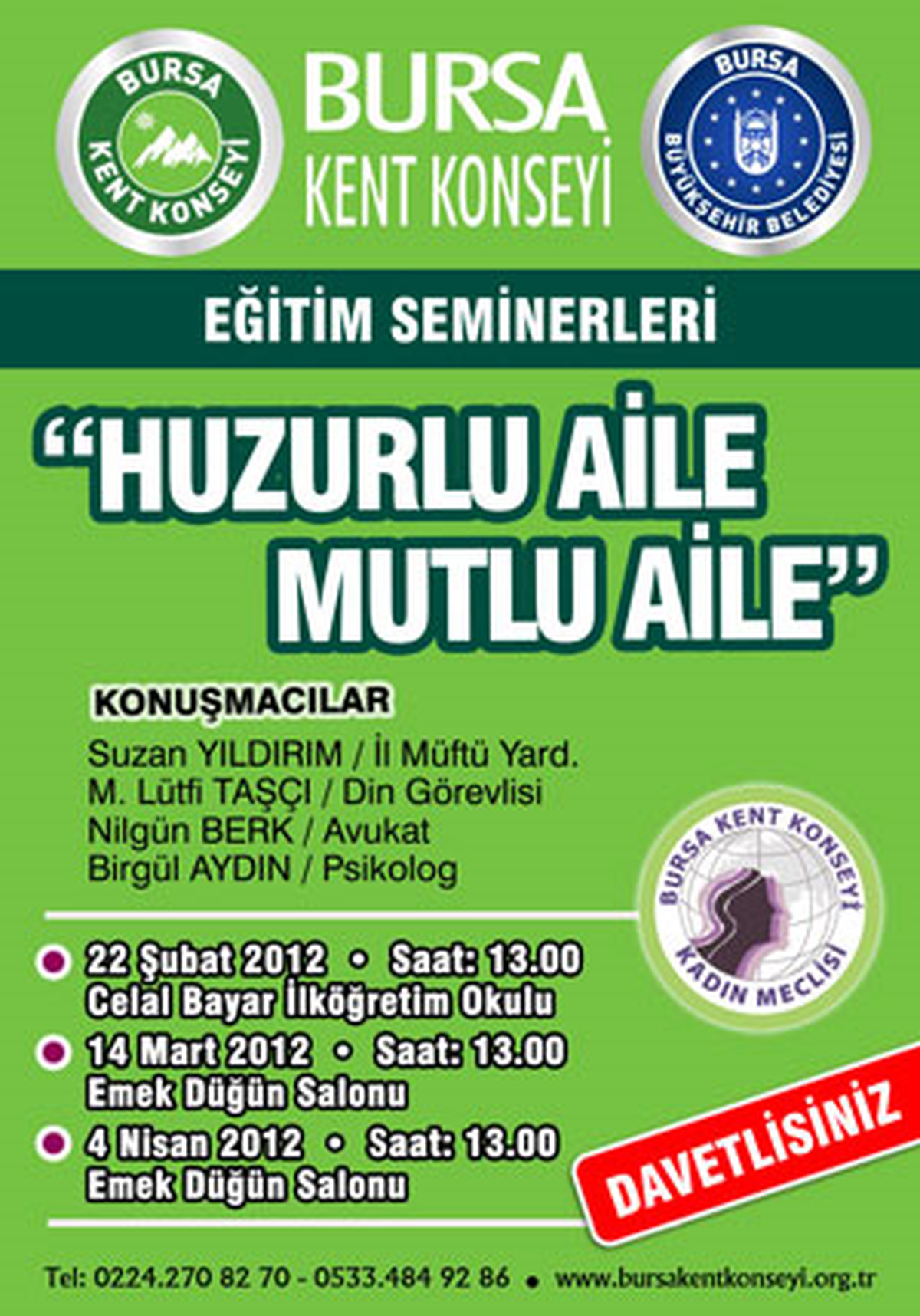 Konseyden \'Huzurlu Aile, Mutlu Aile\' Kavramı