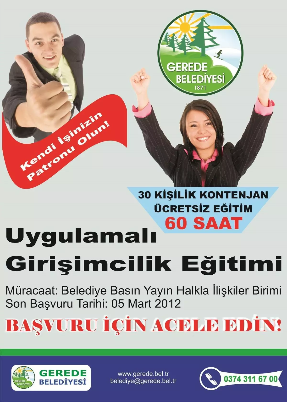 Gerede Belediyesi Girişimcleri Desteleyecek