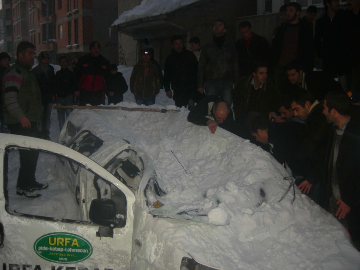 Çatıdan Aracın Üzerine Kar Düştü: 2 Yaralı