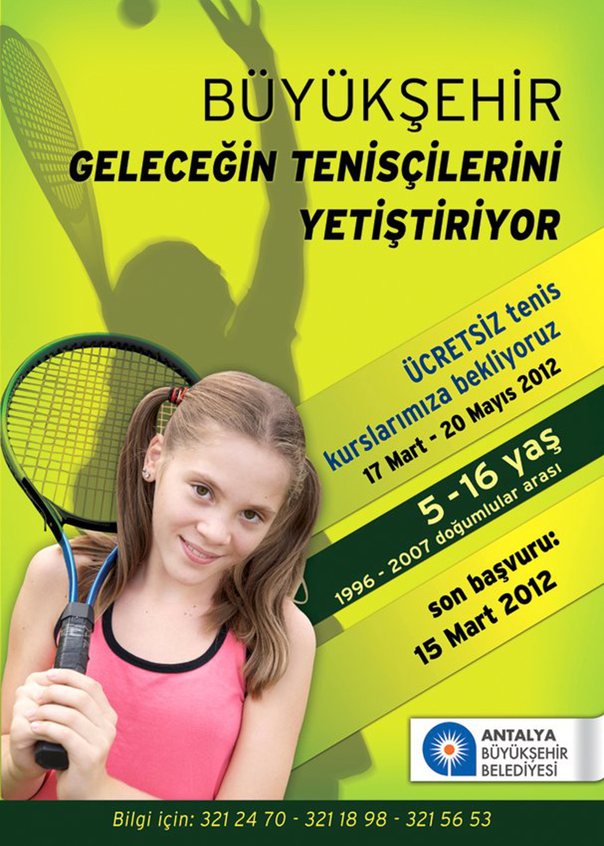 Büyükşehir Belediyesi\'nden Ücretsiz Tenis Kursu