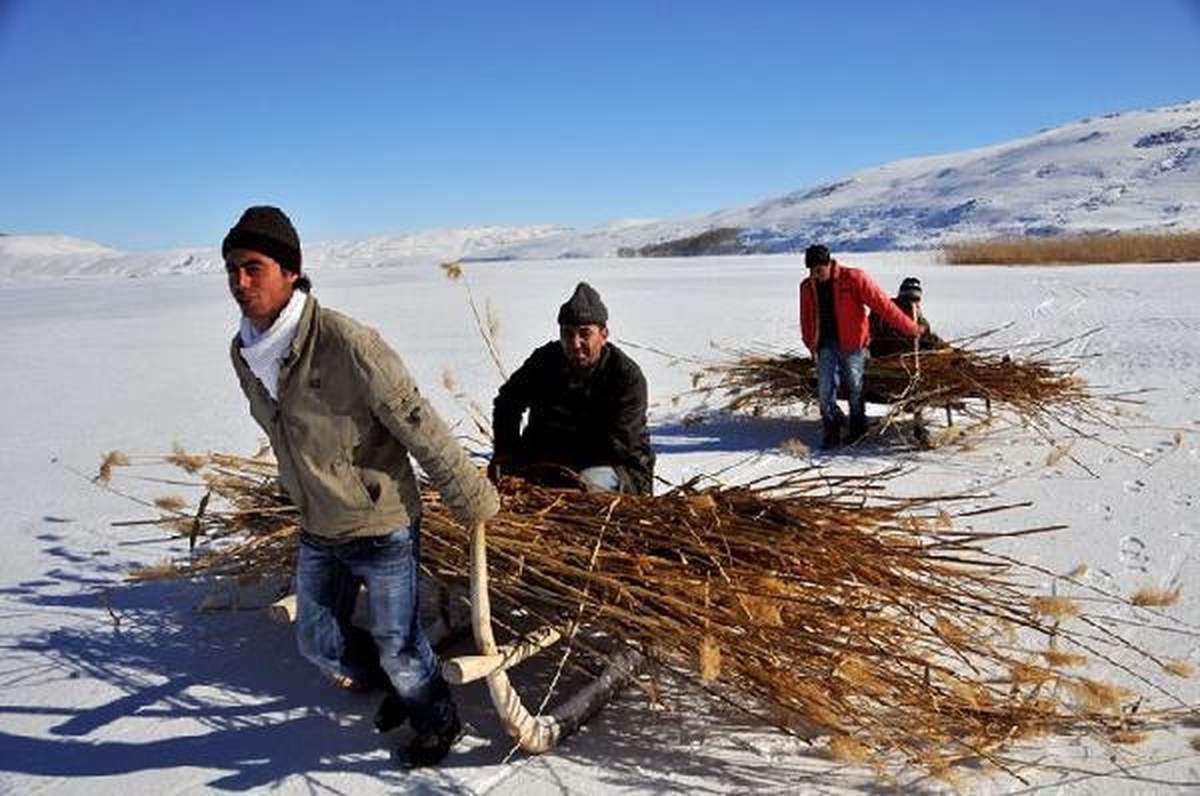 Donan Murat Nehri Üzerinde Yakacak Taşıyorlar
