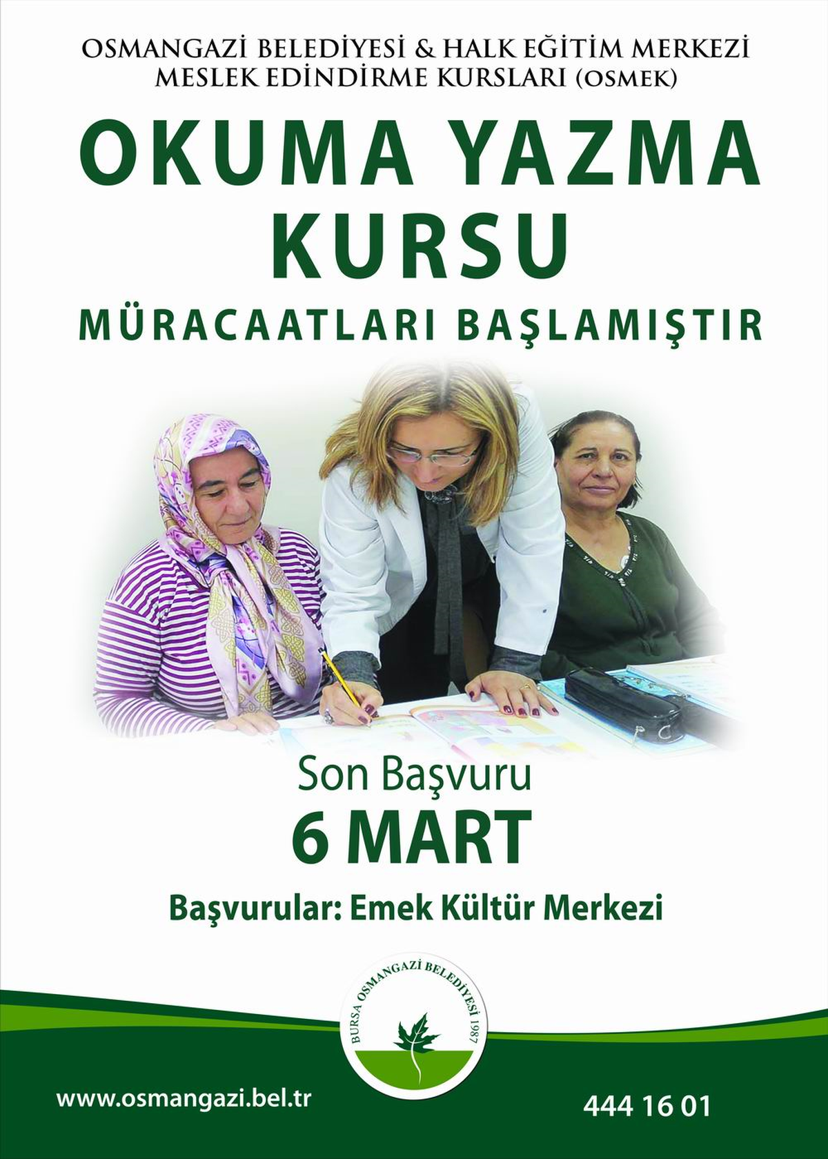 Osmangazi\'de Okuma Yazma Kursu Başlıyor