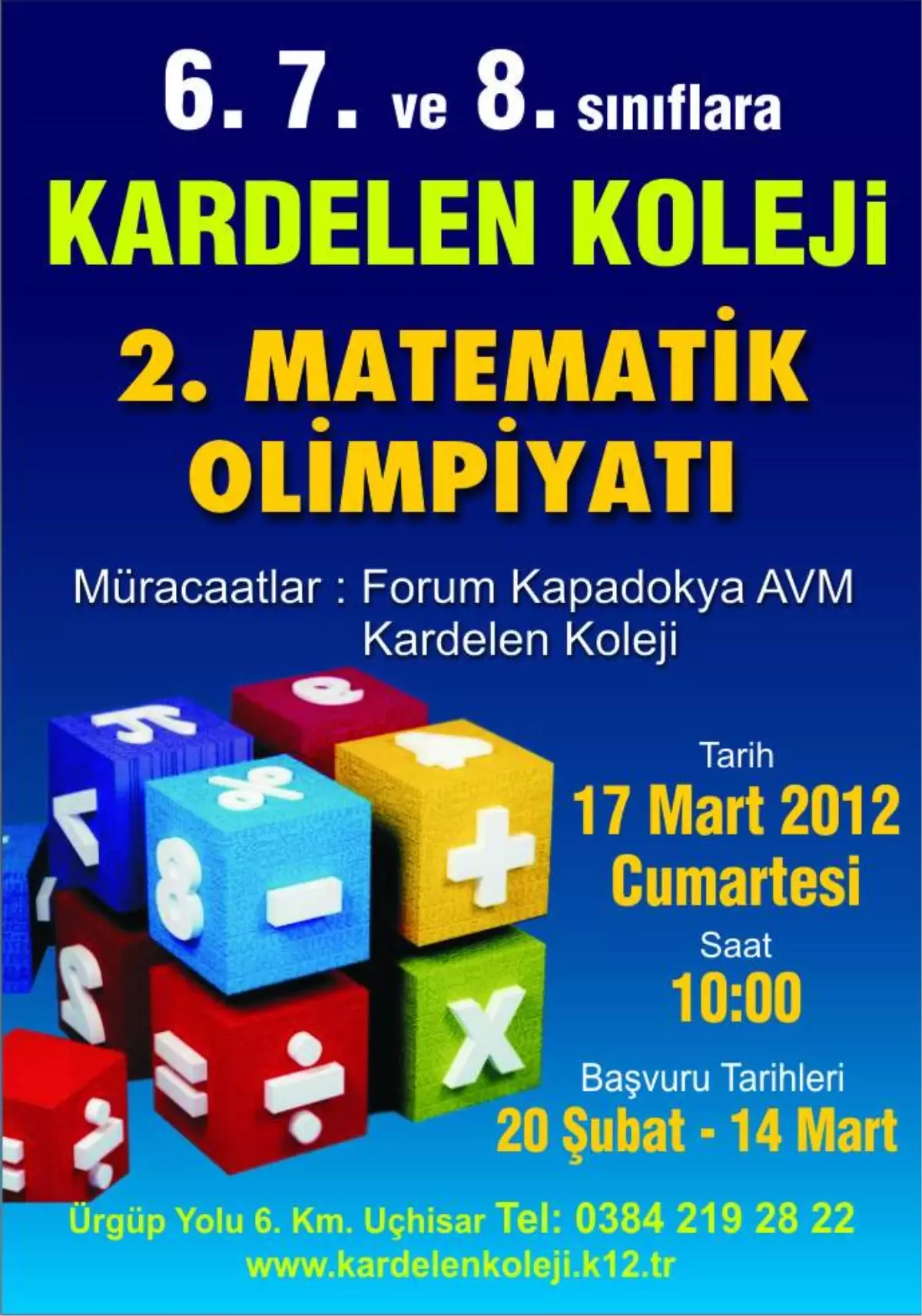 Kardelen Koleji 2. Matematik Olimpiyatları Başvuruları Devam Ediyor