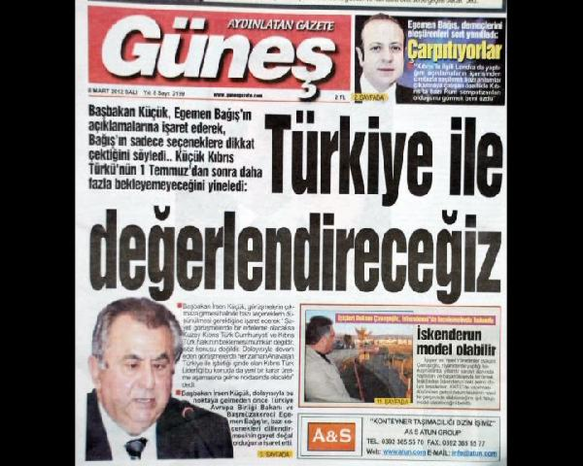 Egemen Bağış'ın Açıklamalarına KKTC Basını Bu Manşetleri Attı