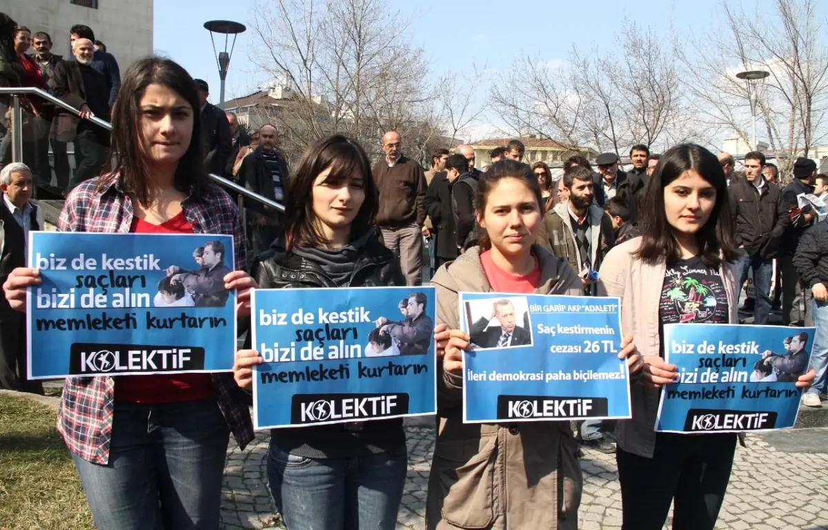 Saç Kesmeye Verilen Cezayı Yine Saçlarını Keserek Protesto Ettiler