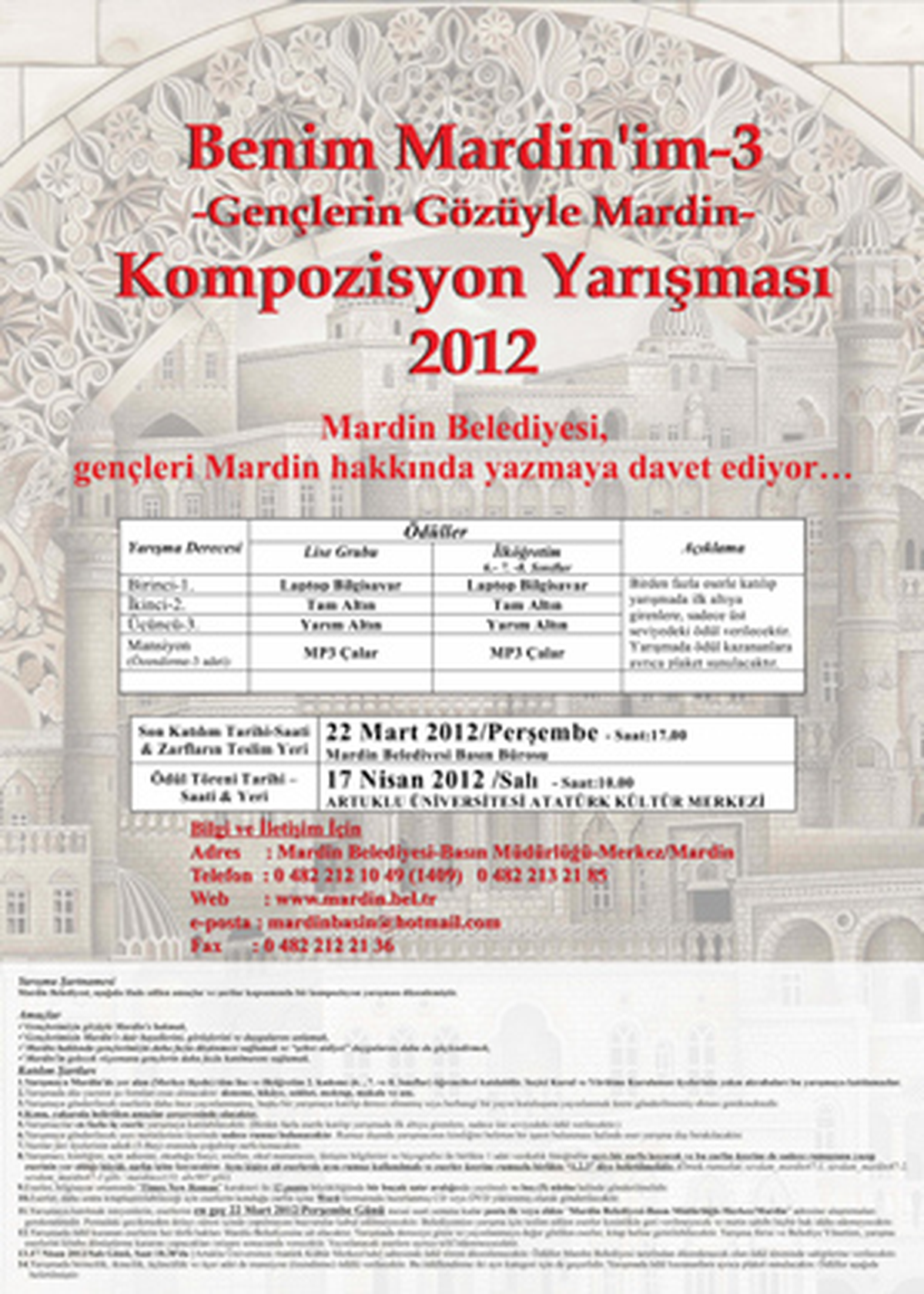 "Benim Mardinim-3" Kompozisyon Yarışması