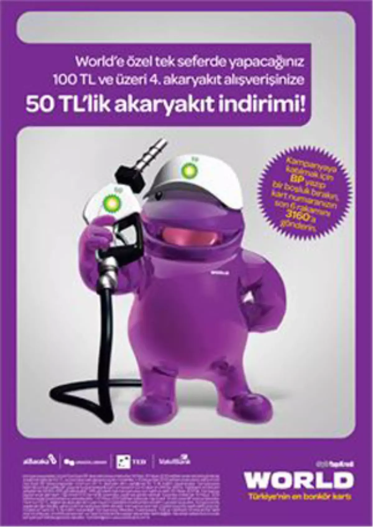 BP\'den Worldcard\'a 50 TL\'lik İndirim