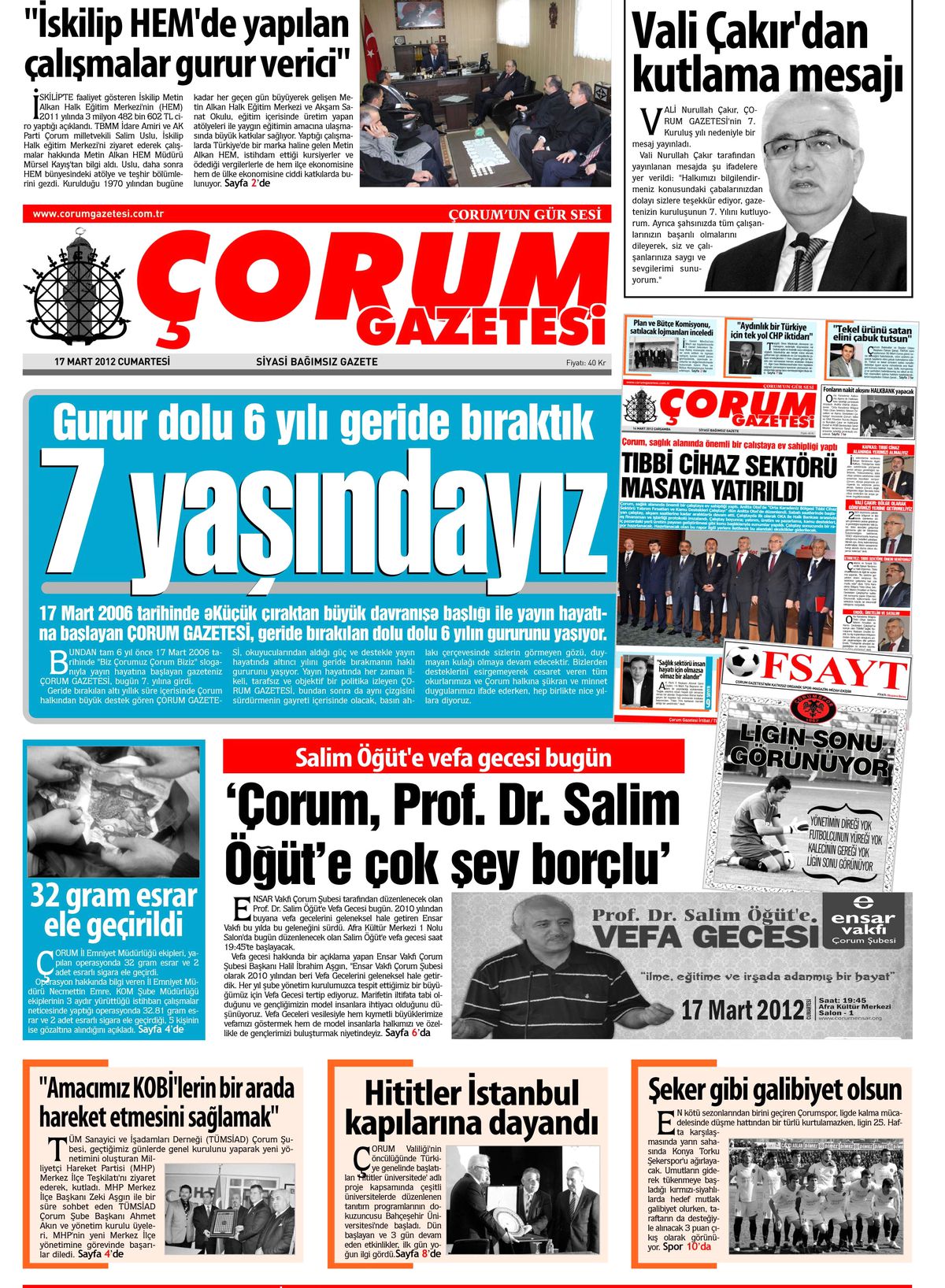 Çorum Gazetesi 7. Yılını Kutluyor