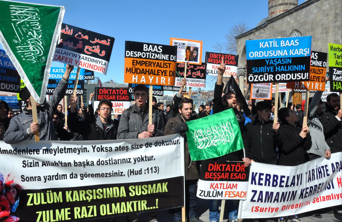 Erzurum\'da Suriye Lideri Esad, Protesto Edildi